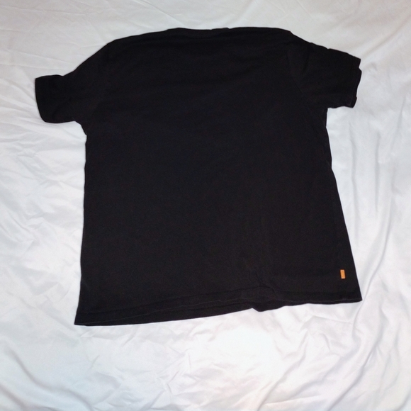 Timberland Black Tee with Neon Yellow Logo Block - Picture 4 of 10